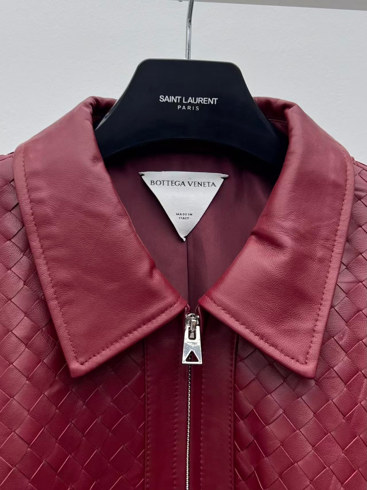BOTTEGA VENETA JACKET IN BURGUNDY RED LEATHER