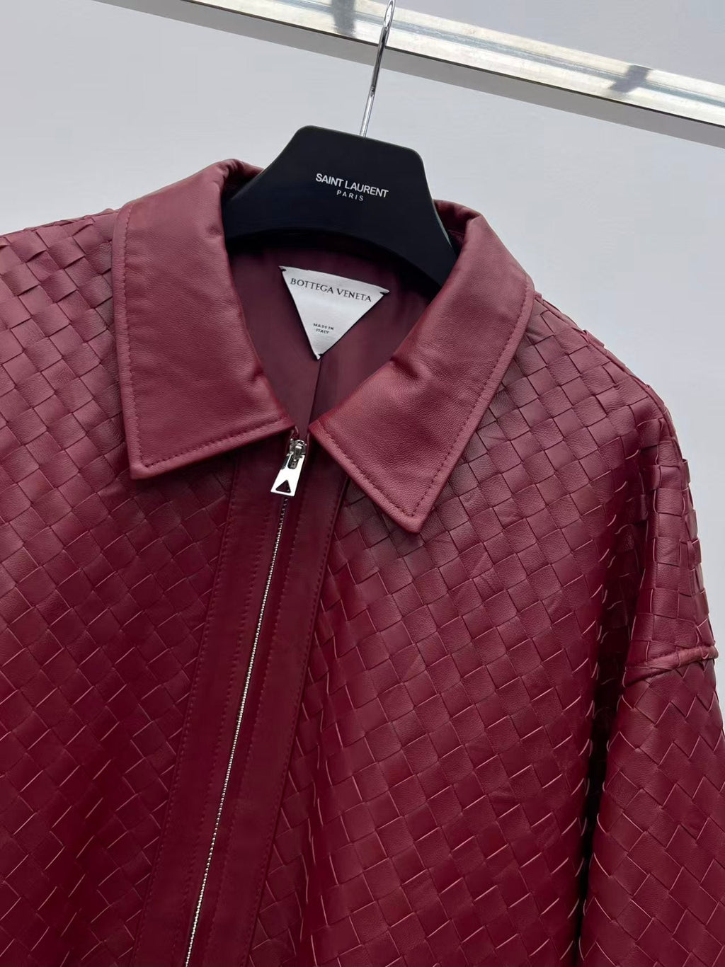 BOTTEGA VENETA JACKET IN BURGUNDY RED LEATHER