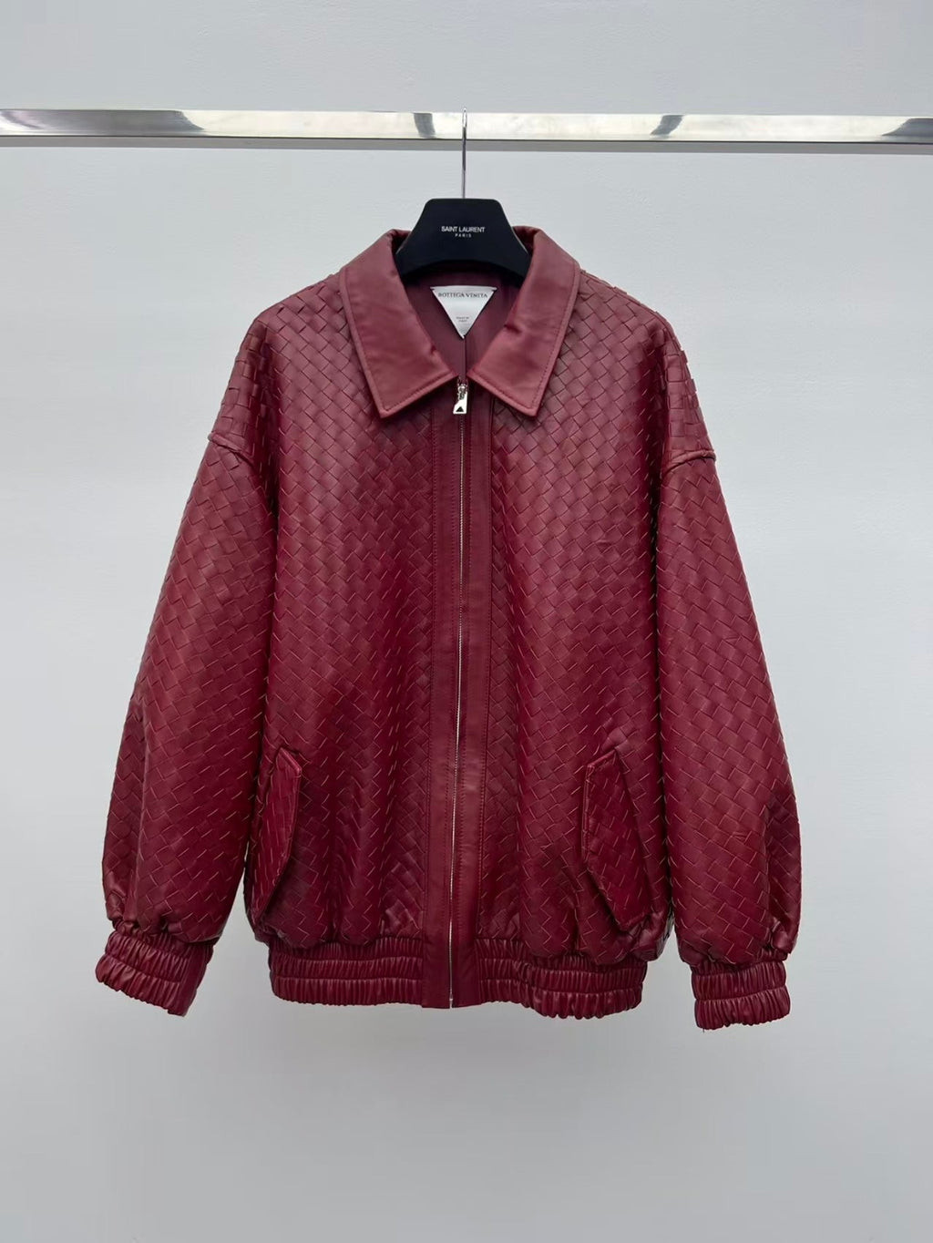 BOTTEGA VENETA JACKET IN BURGUNDY RED LEATHER