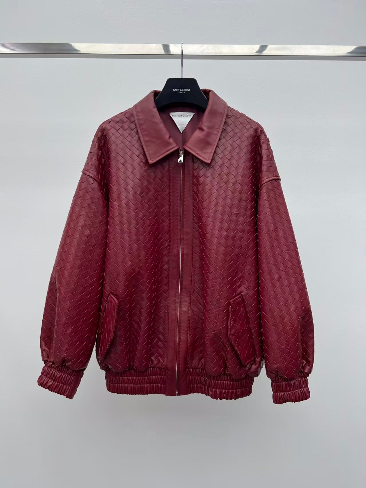 BOTTEGA VENETA JACKET IN BURGUNDY RED LEATHER