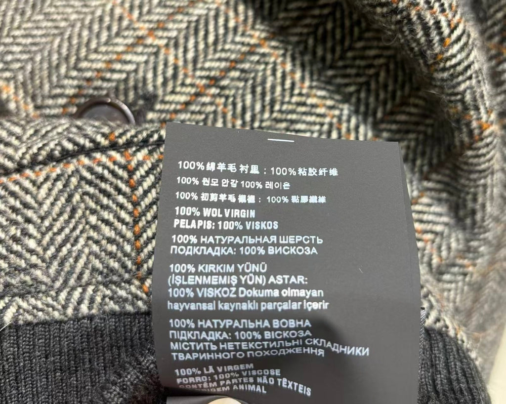 MIUMIU JACKET IN GREY PLAID WOOL