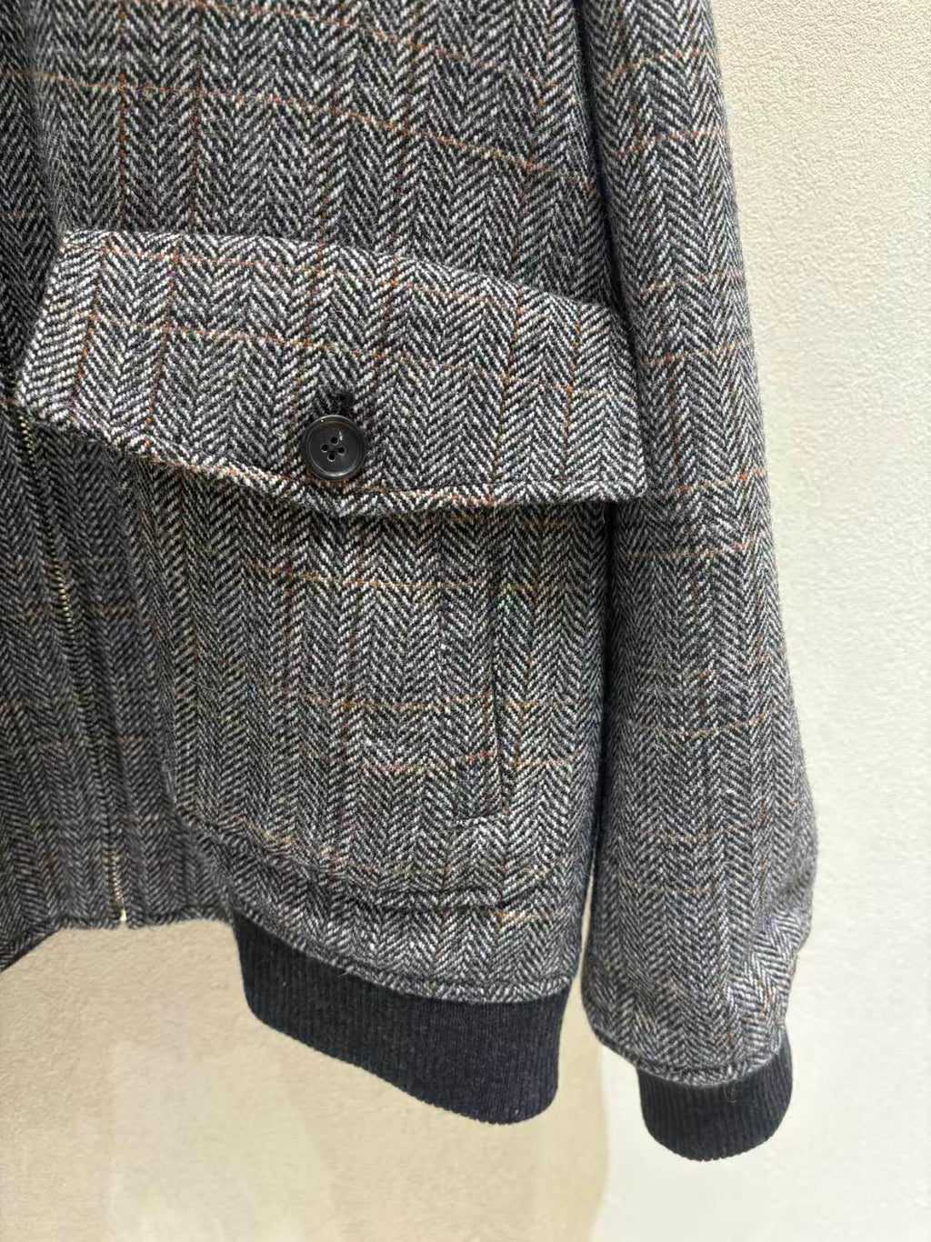 MIUMIU JACKET IN GREY PLAID WOOL