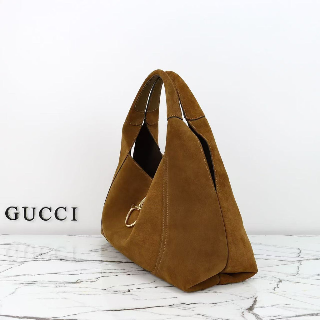 SOFTBIT MAXI SHOULDER BAG 46 IN SADDLE BROWN SUEDE