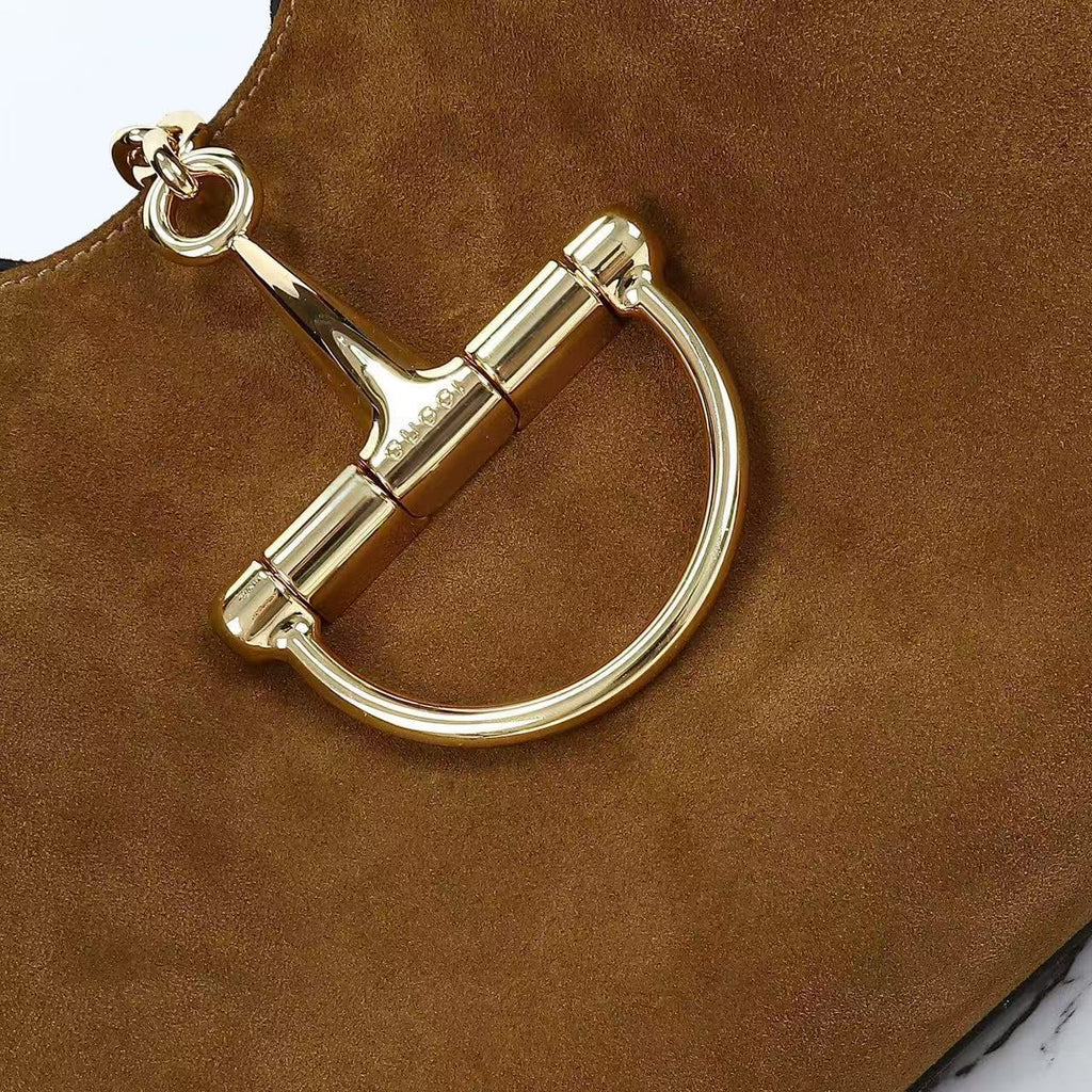 SOFTBIT MAXI SHOULDER BAG 46 IN SADDLE BROWN SUEDE