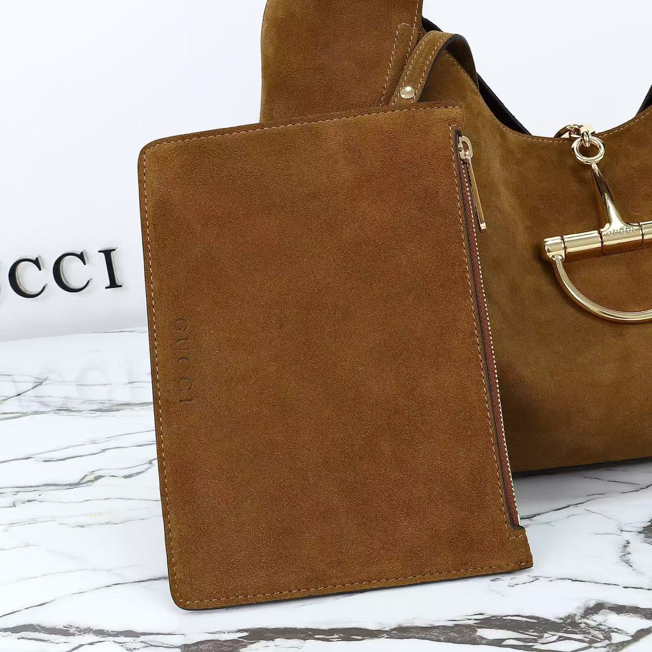 SOFTBIT MAXI SHOULDER BAG 46 IN SADDLE BROWN SUEDE