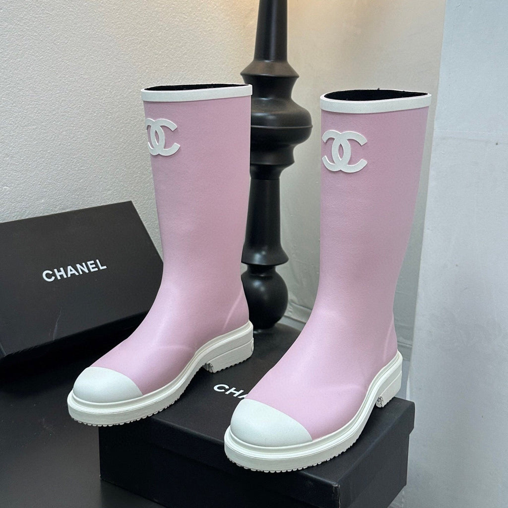 CC RAINBOOTS IN PINK TPU WHITE LOGO