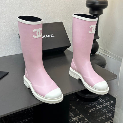 CC RAINBOOTS IN PINK TPU WHITE LOGO