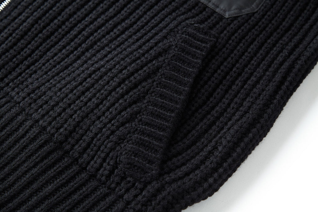 PRADA ZIP-UP IN BLACK WOOL