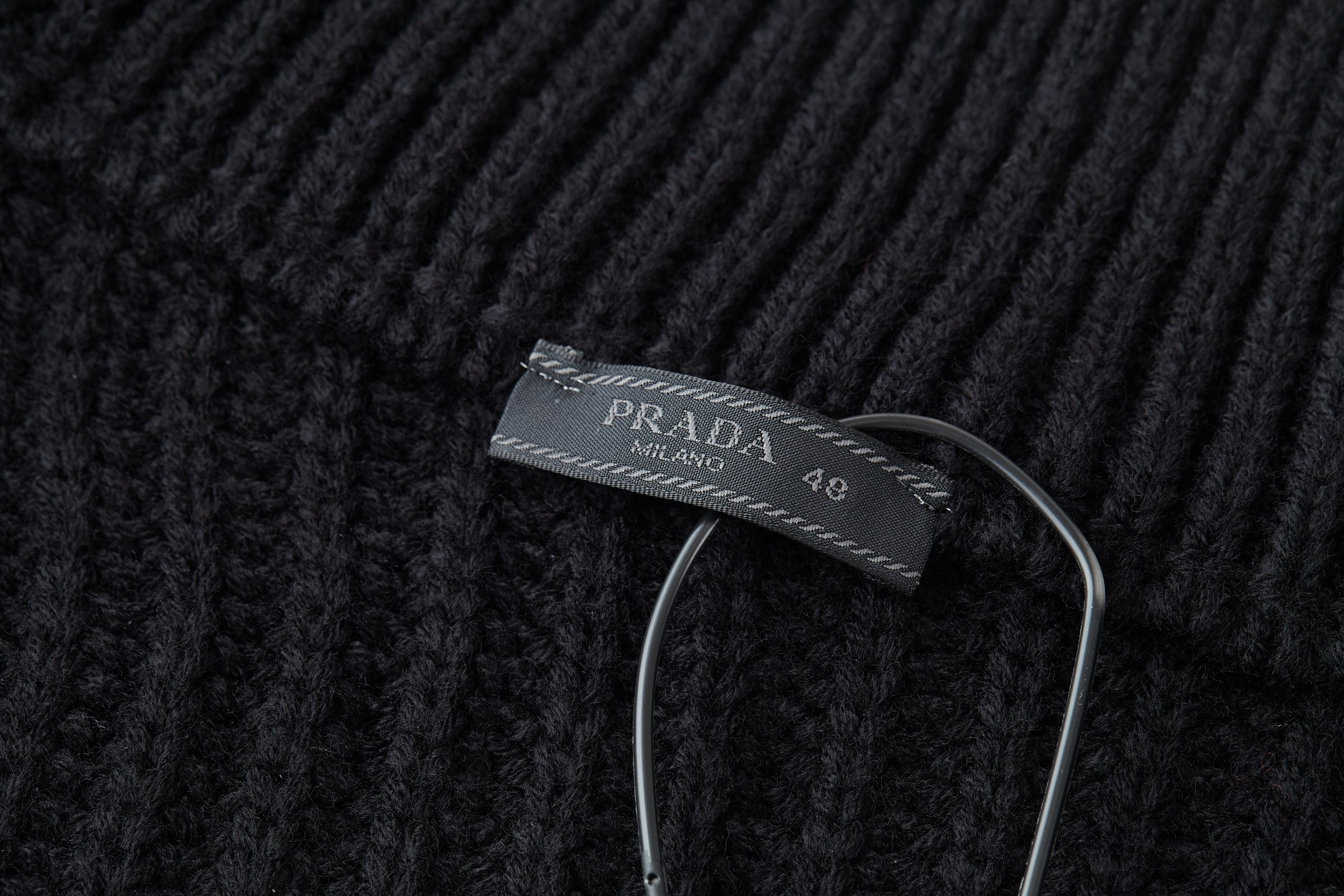 PRADA ZIP-UP IN BLACK WOOL