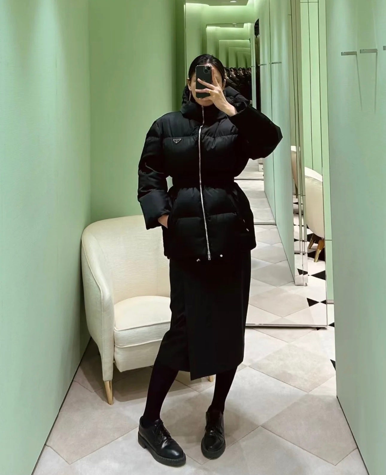 PRADA RE NYLON ZIPPER DOWN JACKET STYLE 1225