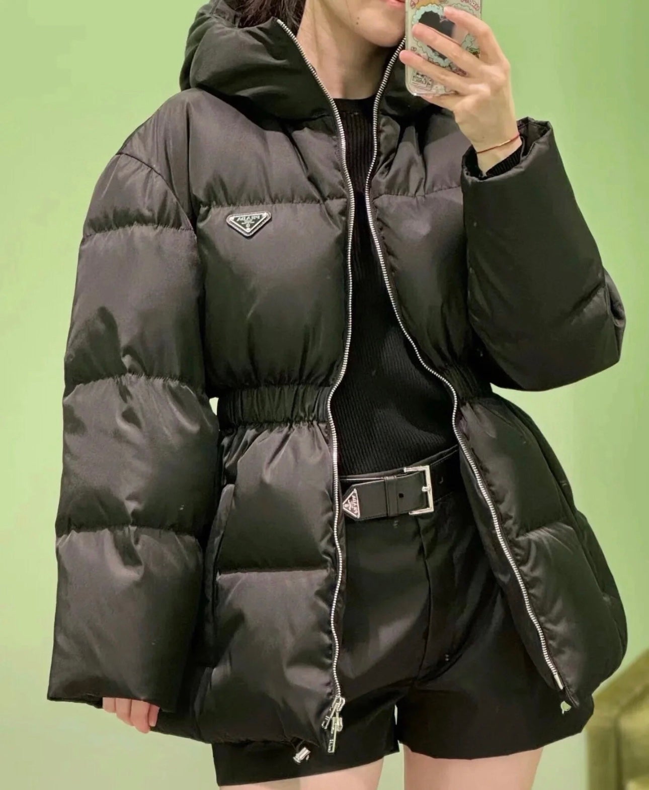 PRADA RE NYLON ZIPPER DOWN JACKET STYLE 1225