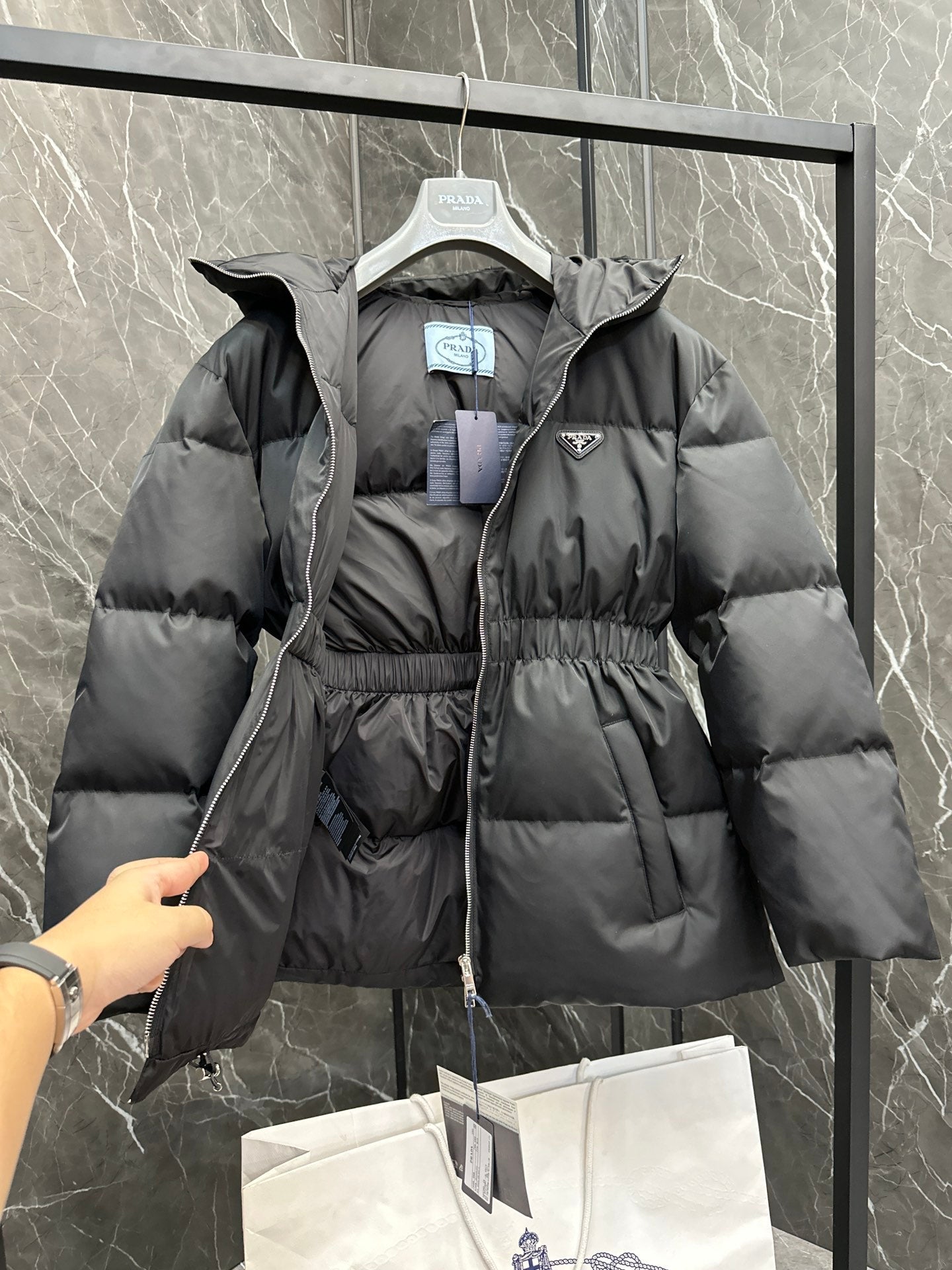 PRADA RE NYLON ZIPPER DOWN JACKET STYLE 1225