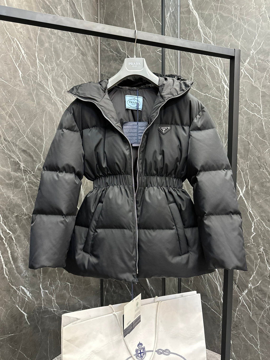 PRADA RE NYLON ZIPPER DOWN JACKET STYLE 1225