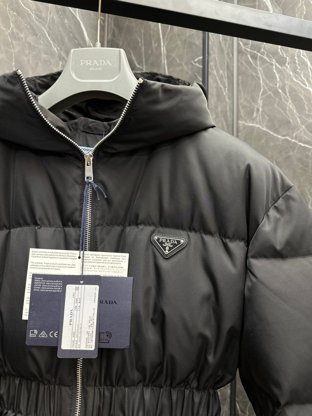 PRADA RE NYLON ZIPPER DOWN JACKET STYLE 1225