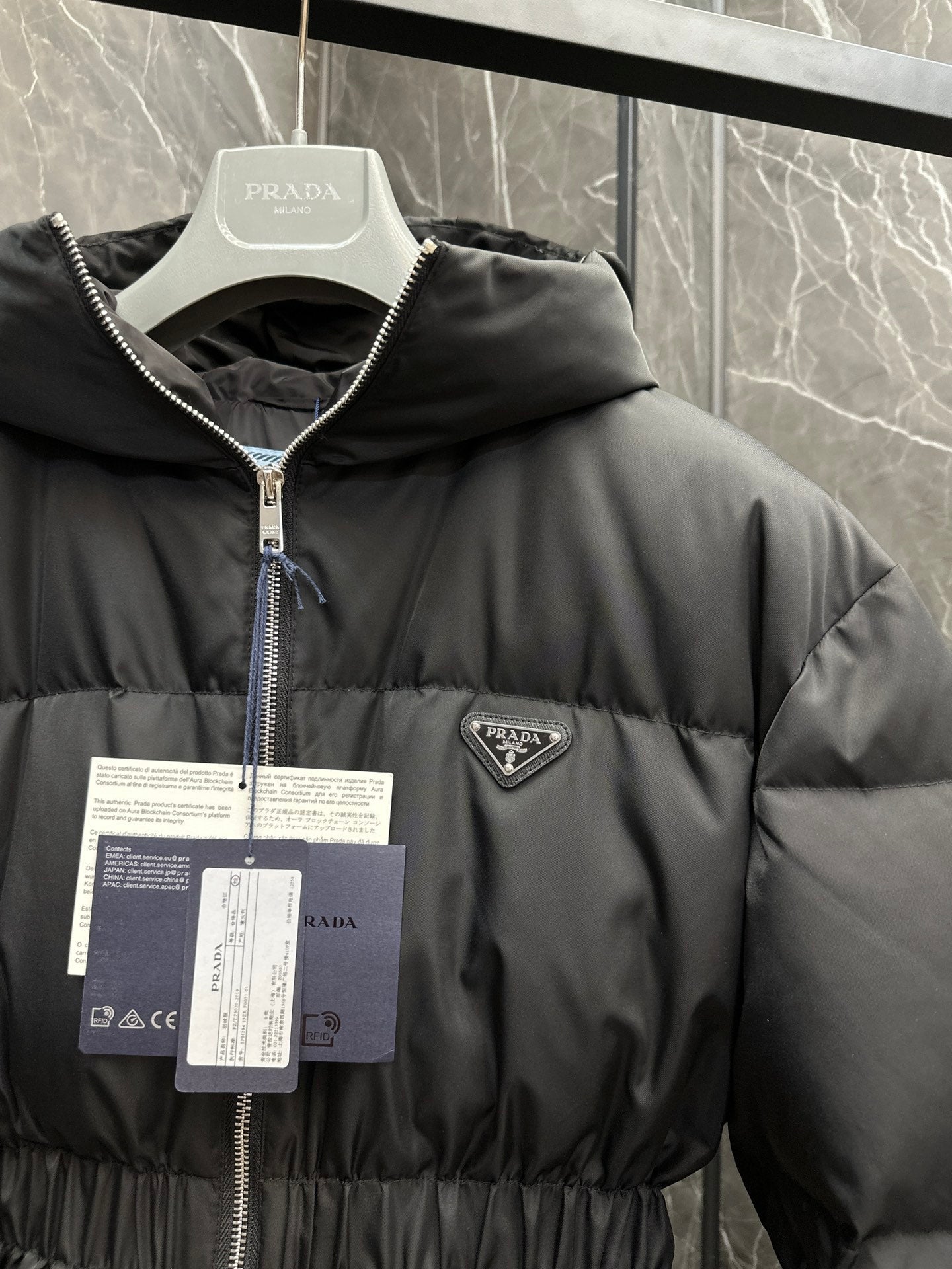 PRADA RE NYLON ZIPPER DOWN JACKET STYLE 1225