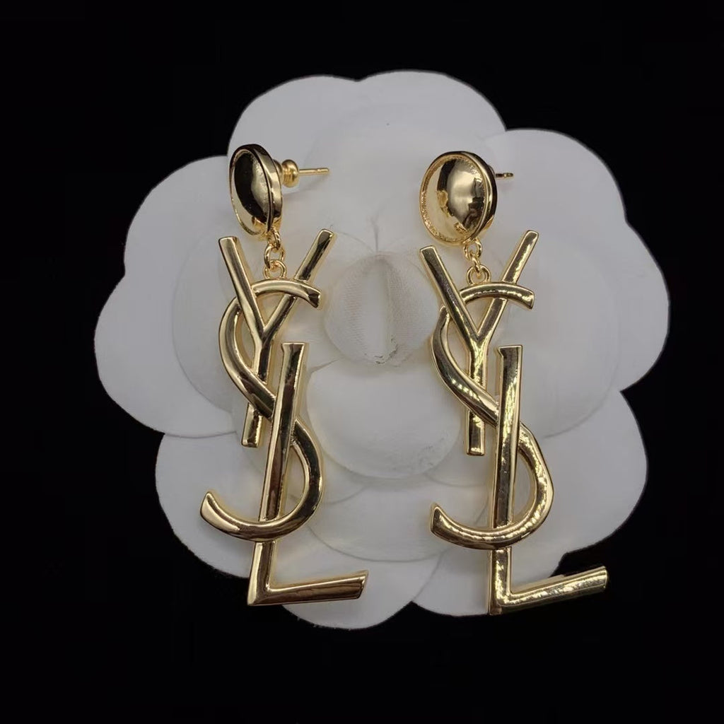 YSL EARRINGS IN SHINY GOLD