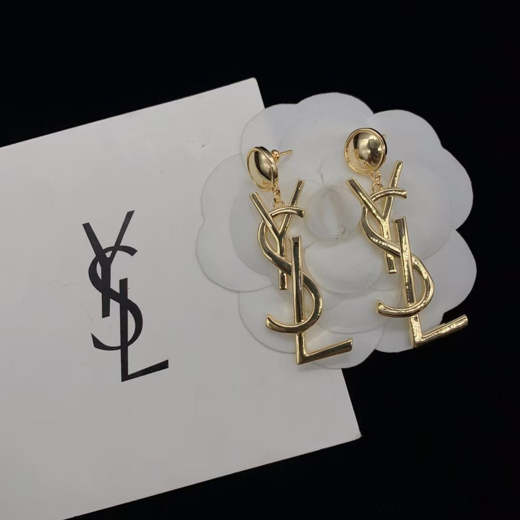 YSL EARRINGS IN SHINY GOLD