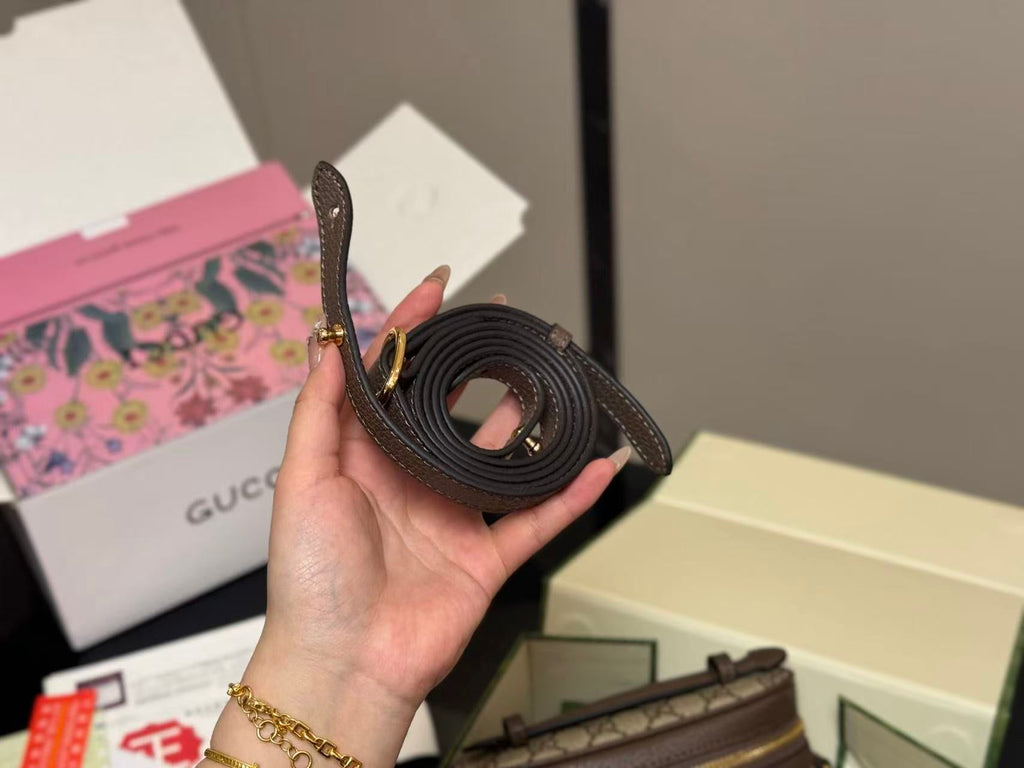 GUCCI OPHIDIA MINI BAG 15 IN BROWN GG CANVAS