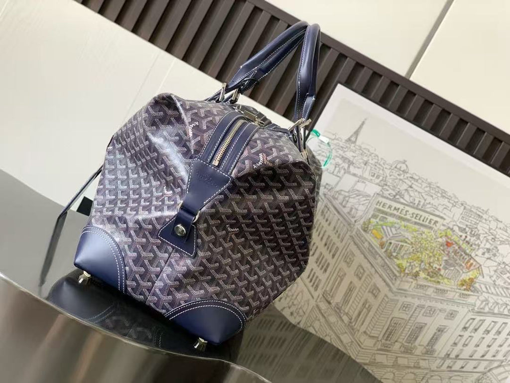 GOYARD BOEING 45 DUFFLE BAG IN NAVY BLUE GOYARDINE CANVAS