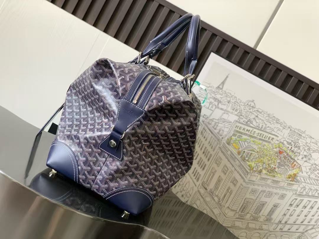 GOYARD BOEING 45 DUFFLE BAG IN NAVY BLUE GOYARDINE CANVAS