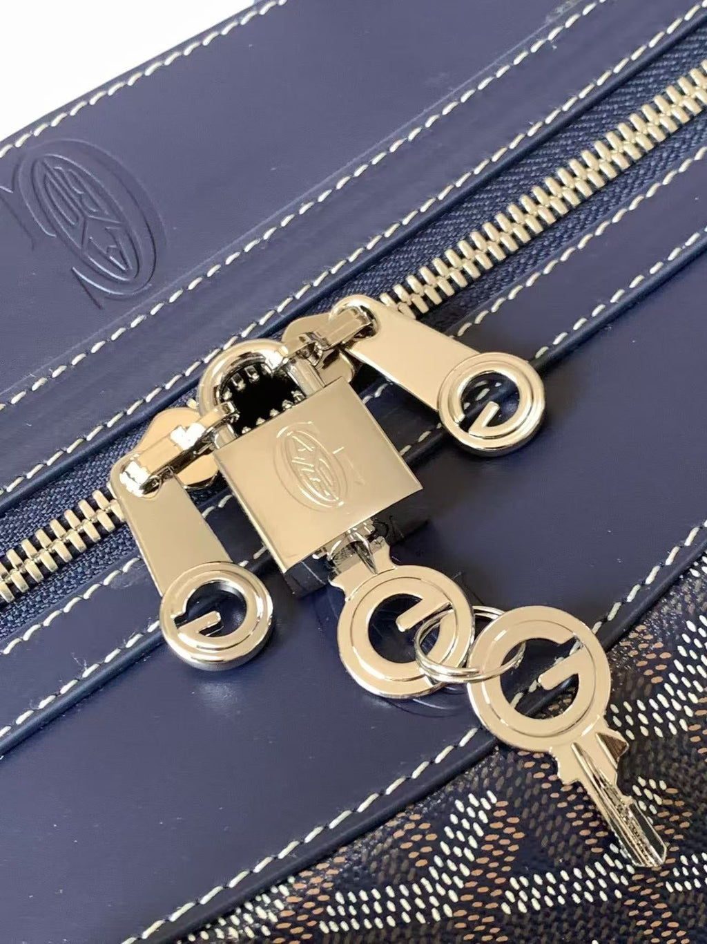 GOYARD BOEING 45 DUFFLE BAG IN NAVY BLUE GOYARDINE CANVAS