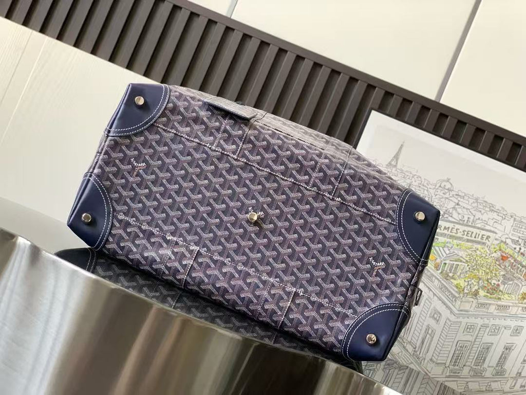 GOYARD BOEING 45 DUFFLE BAG IN NAVY BLUE GOYARDINE CANVAS