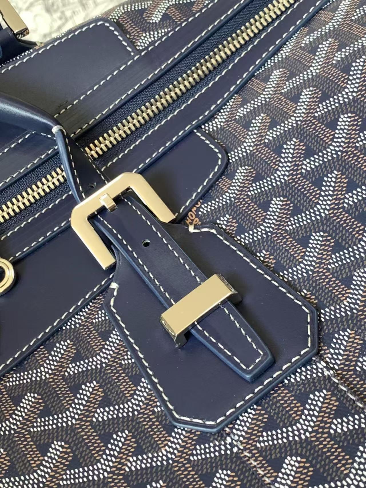 GOYARD BOEING 45 DUFFLE BAG IN NAVY BLUE GOYARDINE CANVAS