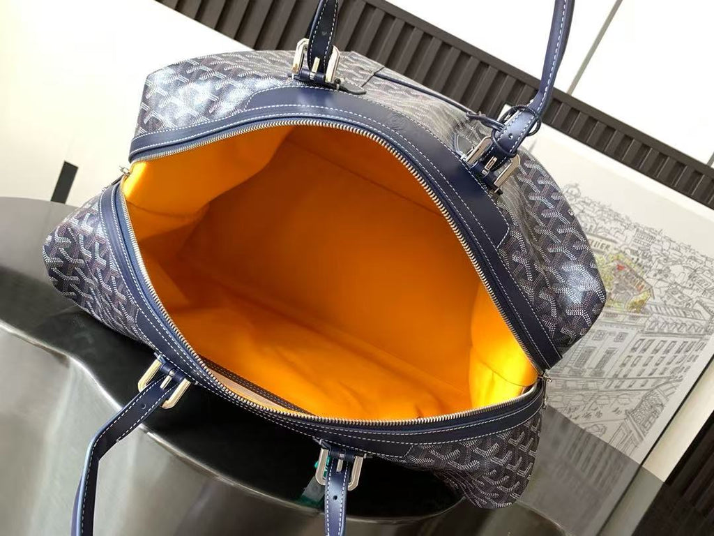 GOYARD BOEING 45 DUFFLE BAG IN NAVY BLUE GOYARDINE CANVAS