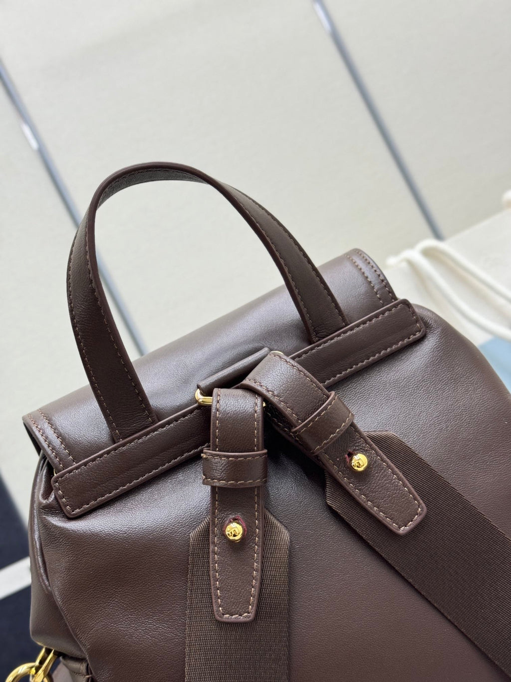 PRADA EXPLORE MEDIUM BACKPACK 29 IN BROWN CALFSKIN