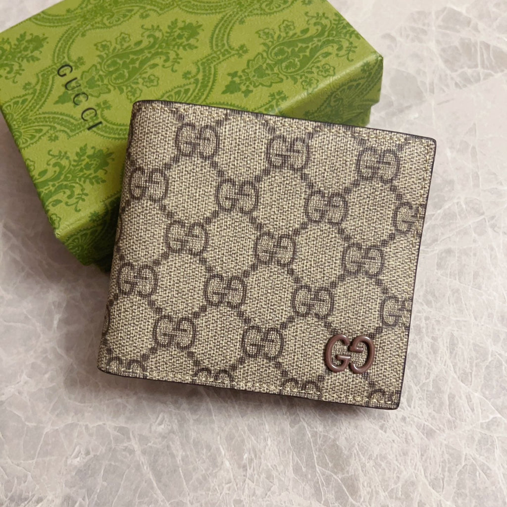GUCCI BI-FOLD CARD HOLDER 11 IN BEIGE MIX BROWN MONOGRAM CANVAS