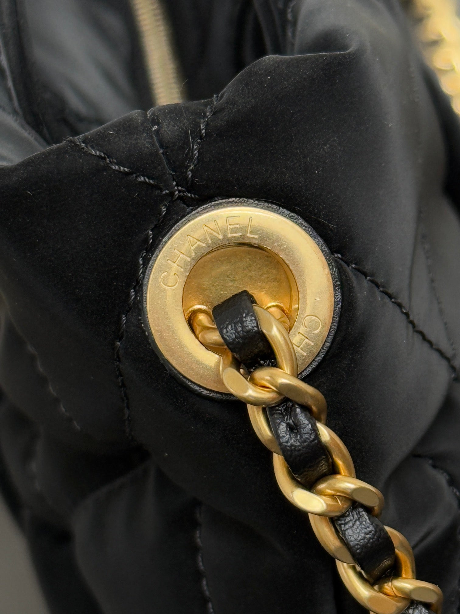 CHANEL MINI BOW BAG 26 IN BLACK VELVET WITH GOLD HARDWARE