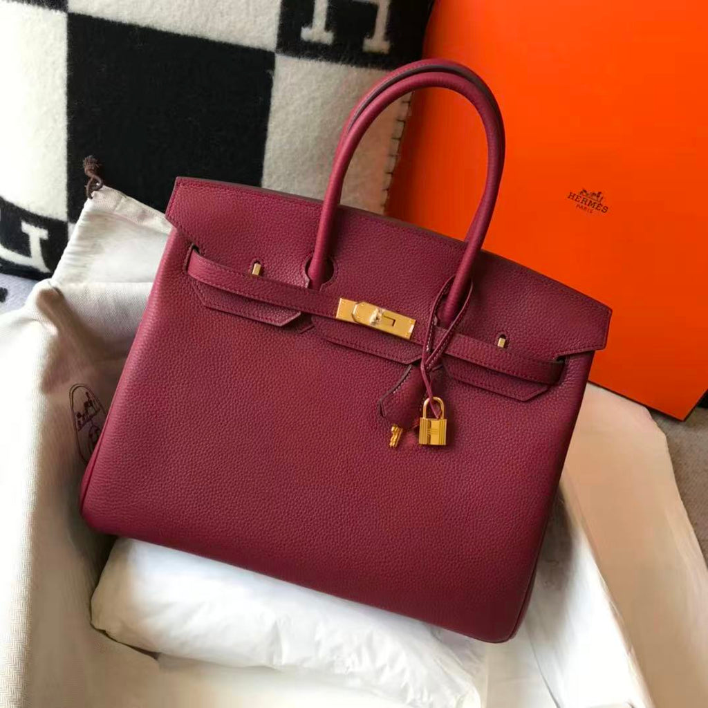 HM BIRKIN 35CM IN SCARLET RED CALFSKIN GOLD HARDWARE