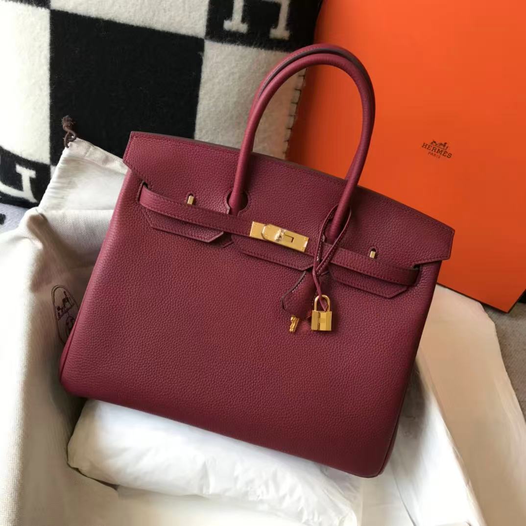 HM BIRKIN 35CM IN SCARLET RED CALFSKIN GOLD HARDWARE