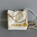 CC MINI 20 HANDBAG IN WHITE CALFSKIN GOLD HARDWARE