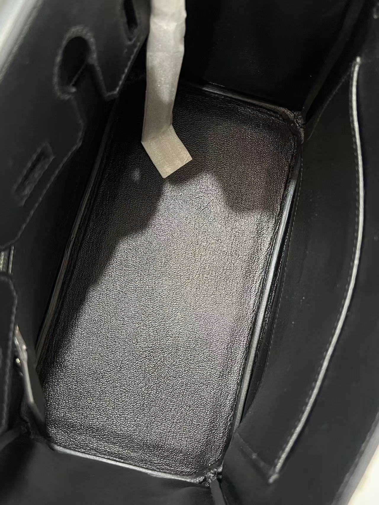 HM ROCK BIRKIN 25 BAG IN BLACK TOGO SILVER HARDWARE.