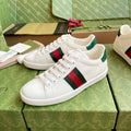 GG LOW-TOP SNEAKERS IN WHITE MIX RED AND GREEN CALFSKIN