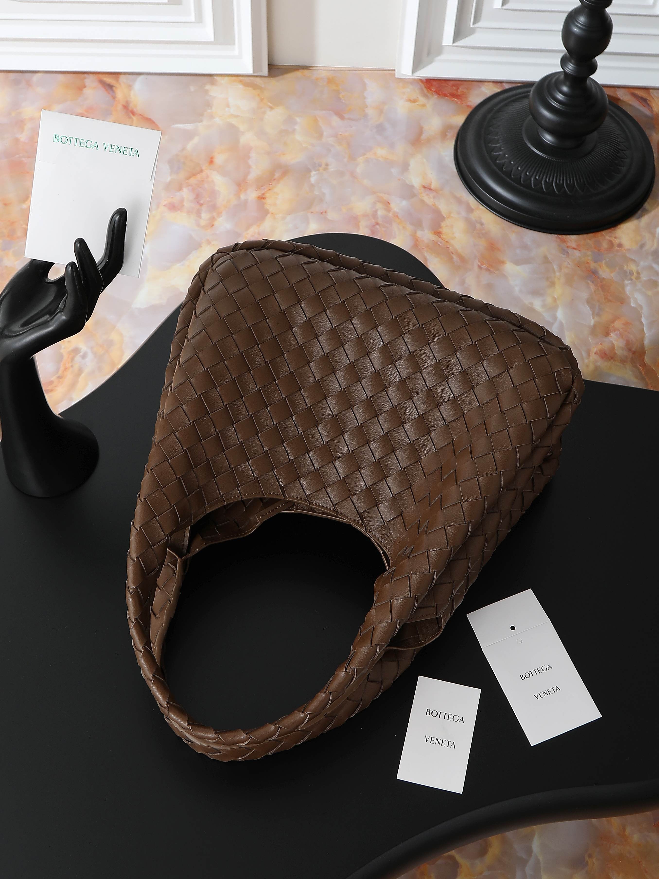 BV CAMPANA MEDIUM SHOULDER BAG 33 IN CHOCOLATE BROWN INTRECCIATO CALFSKIN