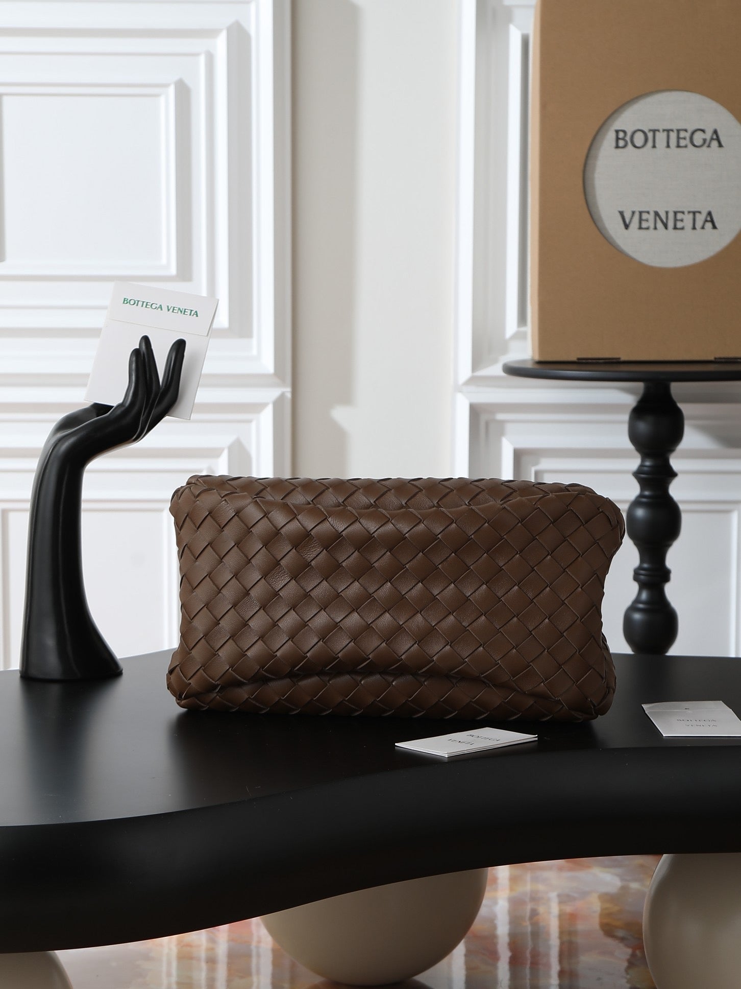 BV CAMPANA MEDIUM SHOULDER BAG 33 IN CHOCOLATE BROWN INTRECCIATO CALFSKIN
