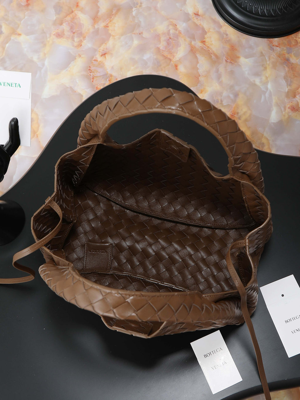 BV CAMPANA MEDIUM SHOULDER BAG 33 IN CHOCOLATE BROWN INTRECCIATO CALFSKIN