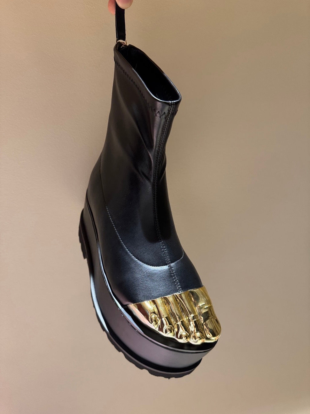 SCHIAPARELLI PLATFORM BOOTS IN BLACK CALFSKIN