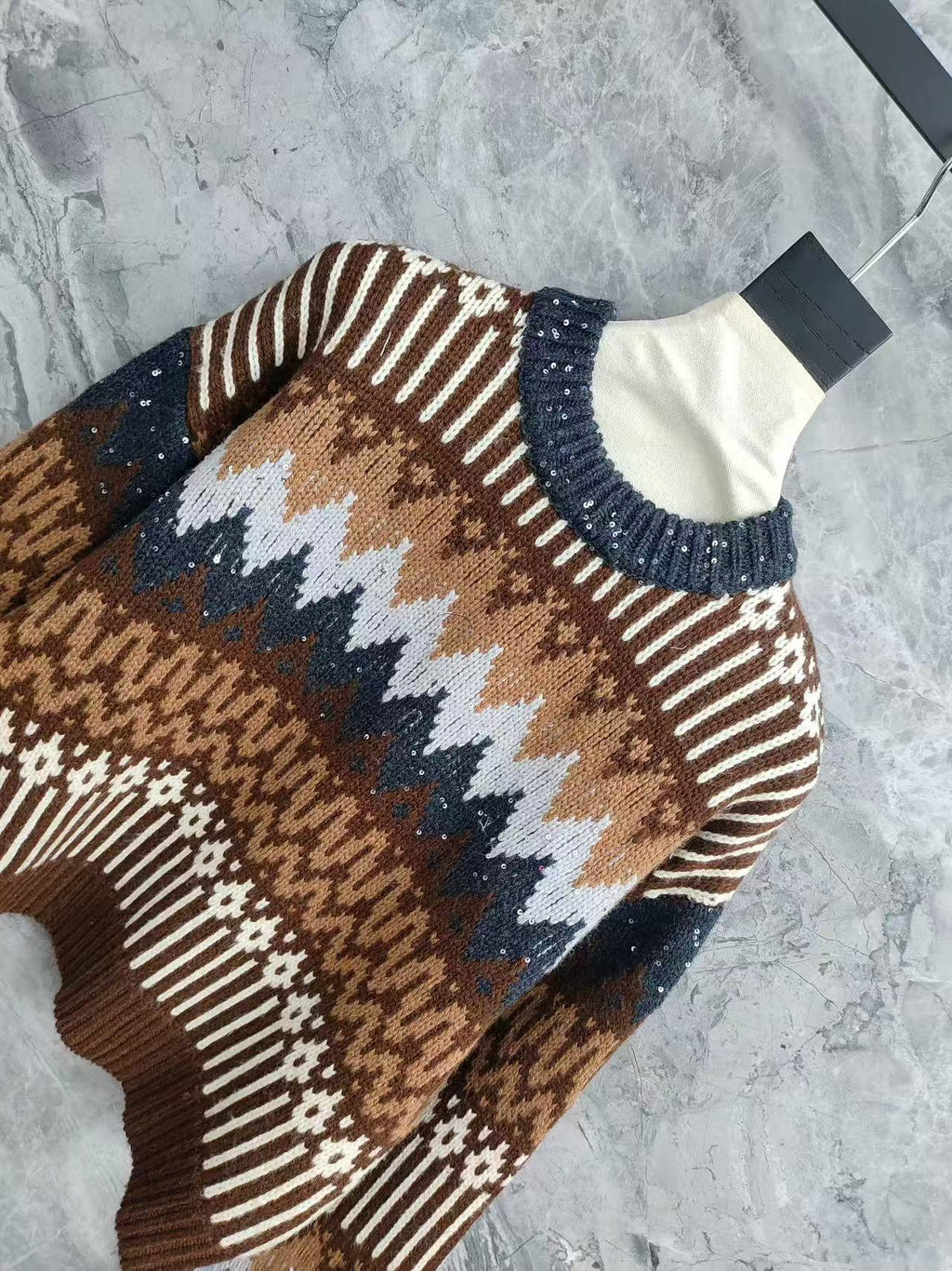 BRUNELLO CUCINELLI CREWNECK SWEATER IN COLORFUL QA3