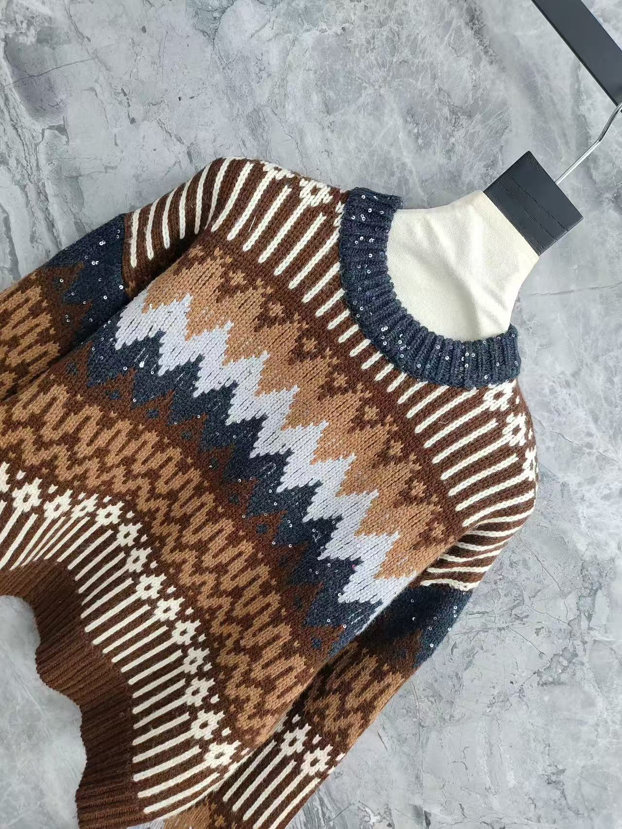 BRUNELLO CUCINELLI CREWNECK SWEATER IN COLORFUL QA3