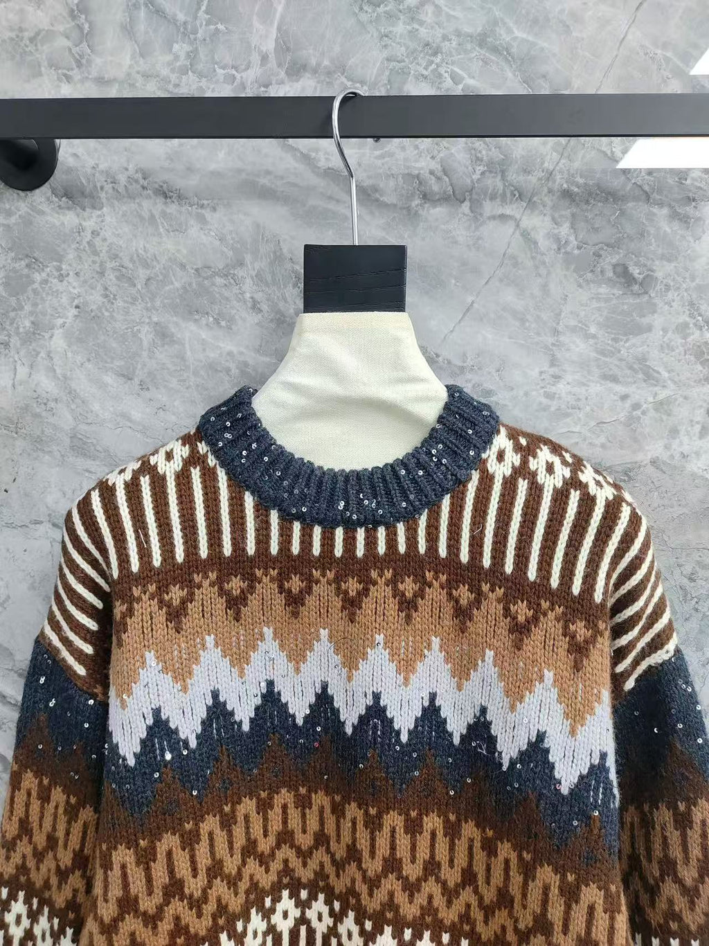 BRUNELLO CUCINELLI CREWNECK SWEATER IN COLORFUL QA3