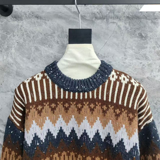 BRUNELLO CUCINELLI CREWNECK SWEATER IN COLORFUL QA3