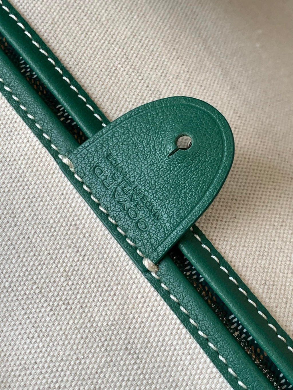 SAINT LOUIS 30 IN GREEN GOYARDINE CANVAS MIX CALFSKIN