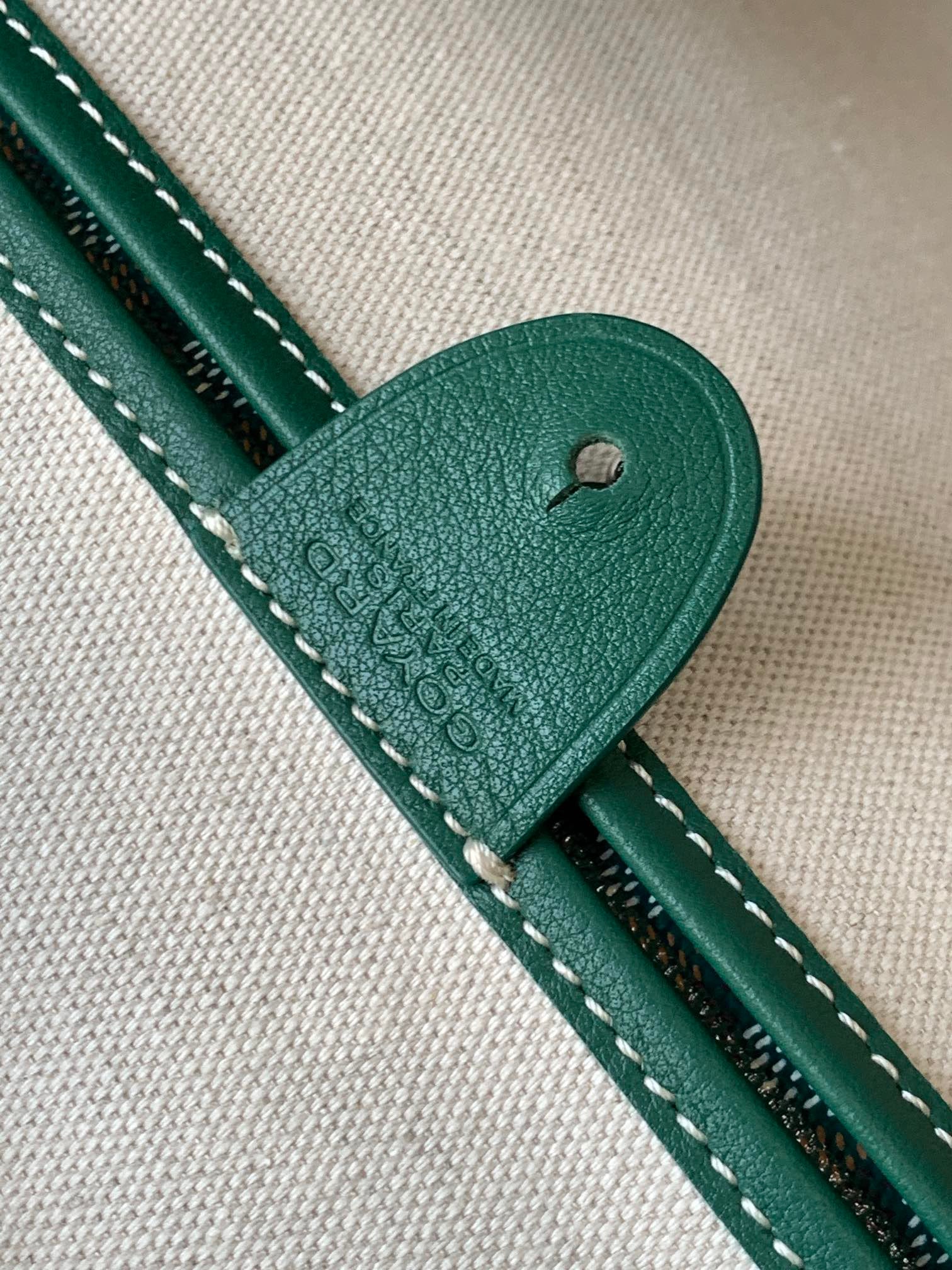 SAINT LOUIS 30 IN GREEN GOYARDINE CANVAS MIX CALFSKIN