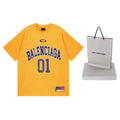 BALENCIAGA BASKETBALL OVERSIZED T-SHIRT IN YELLOW