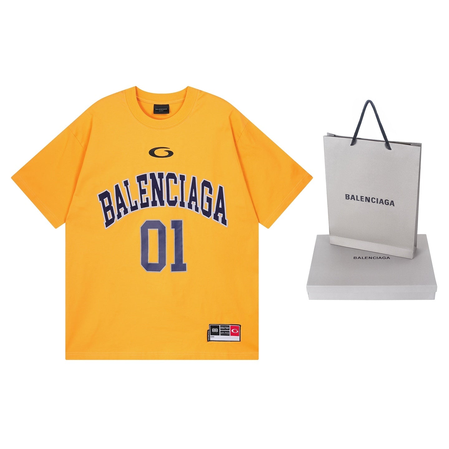 BALENCIAGA BASKETBALL OVERSIZED T-SHIRT IN YELLOW