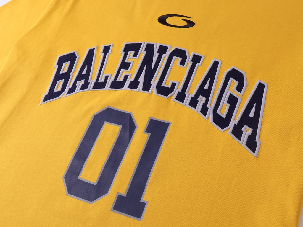 BALENCIAGA BASKETBALL OVERSIZED T-SHIRT IN YELLOW