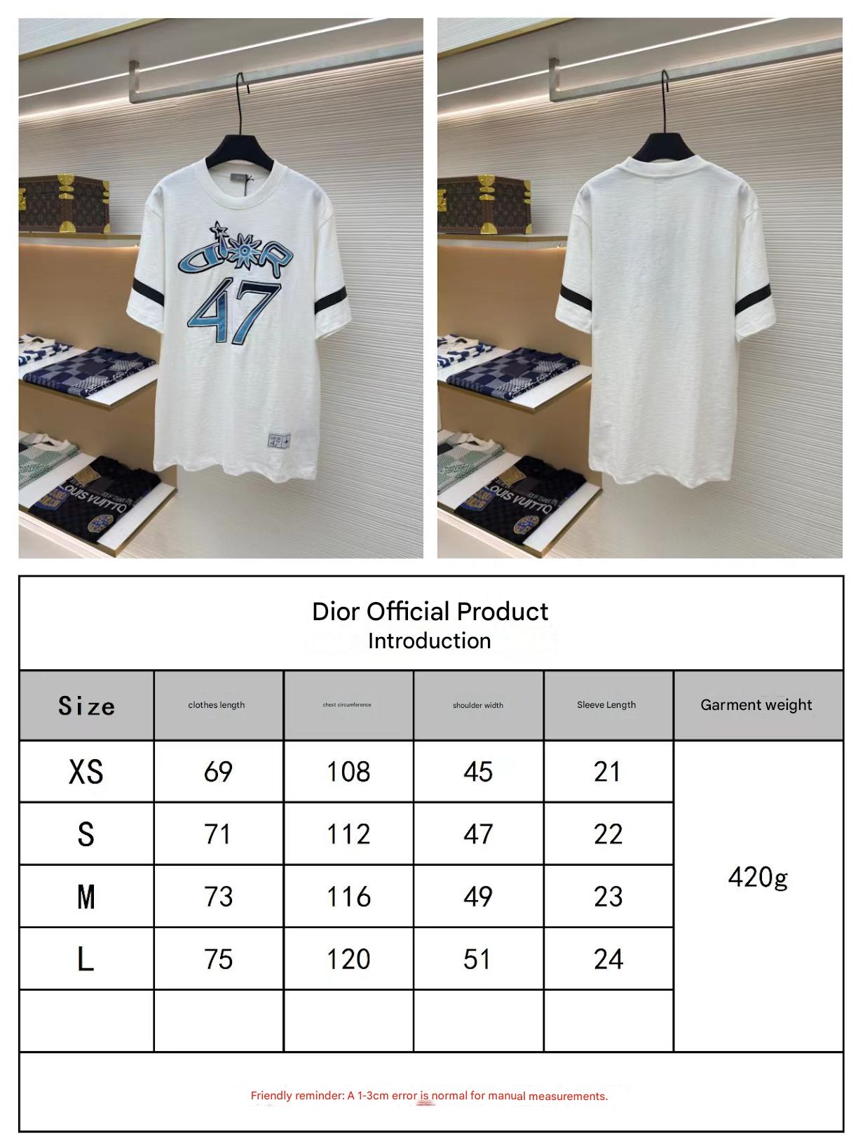 DIOR LEWIS HAMILTON T-SHIRT IN WHITE AND BLUE GRAPHIC LOGO
